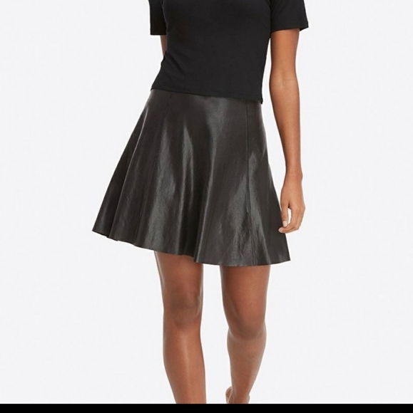 SPANX Black Faux Leather Skater Flounce Skirt - Picture 2 of 8